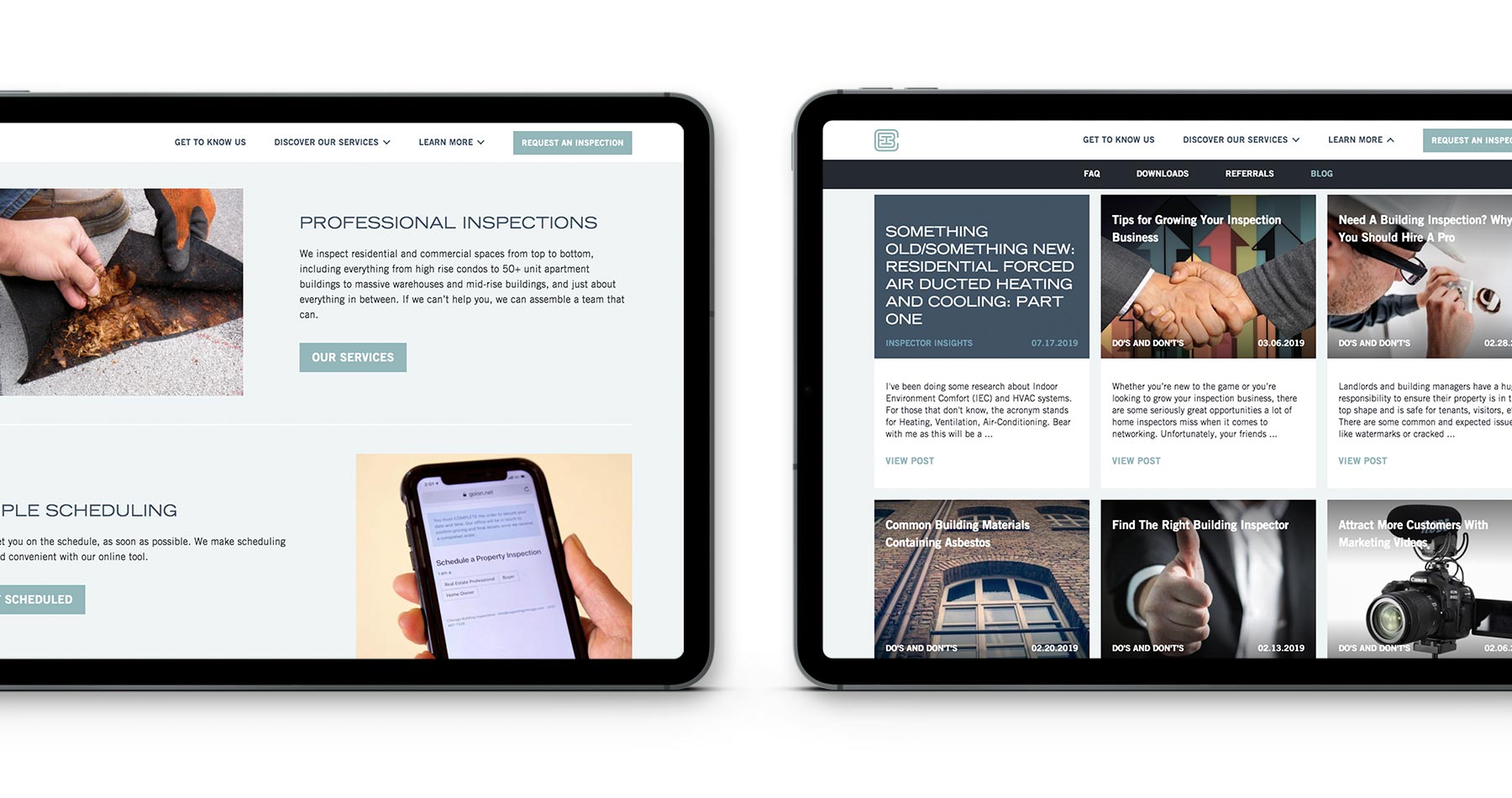 Chicago Building Inpsections Website Screens