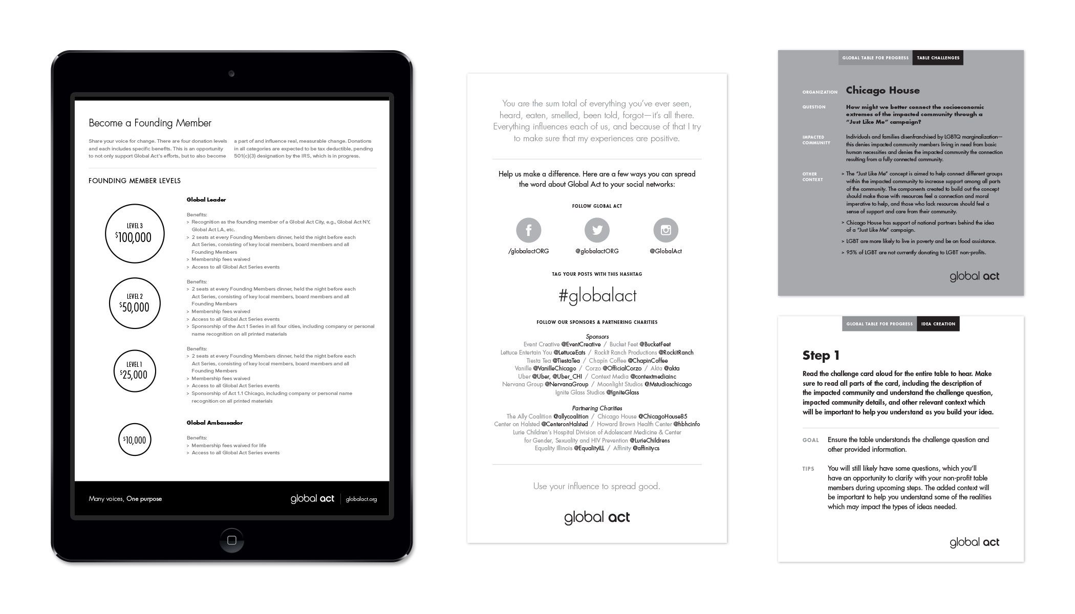 Global Act Marketing and Event Collateral