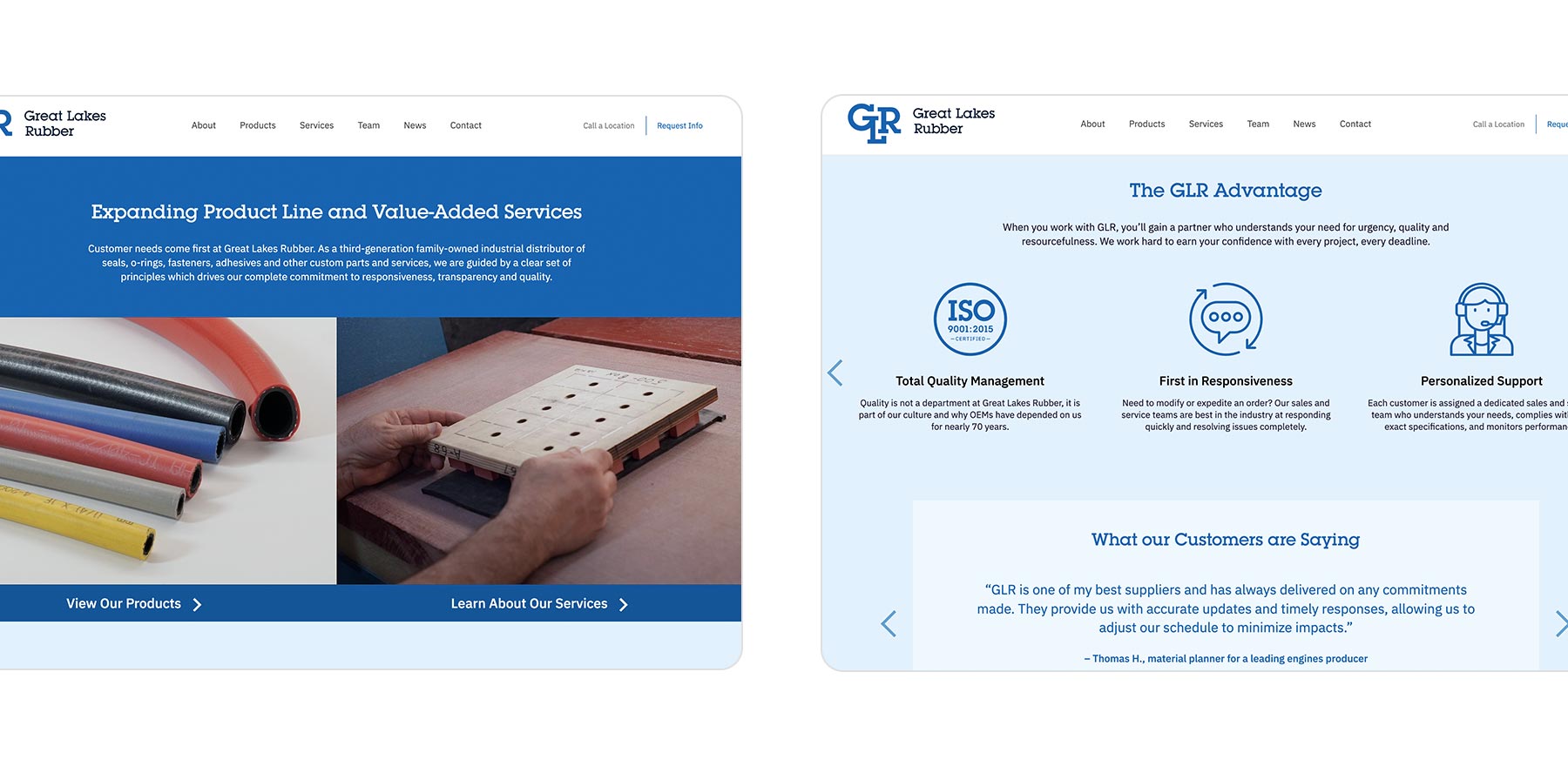 Great Lakes Rubber Website