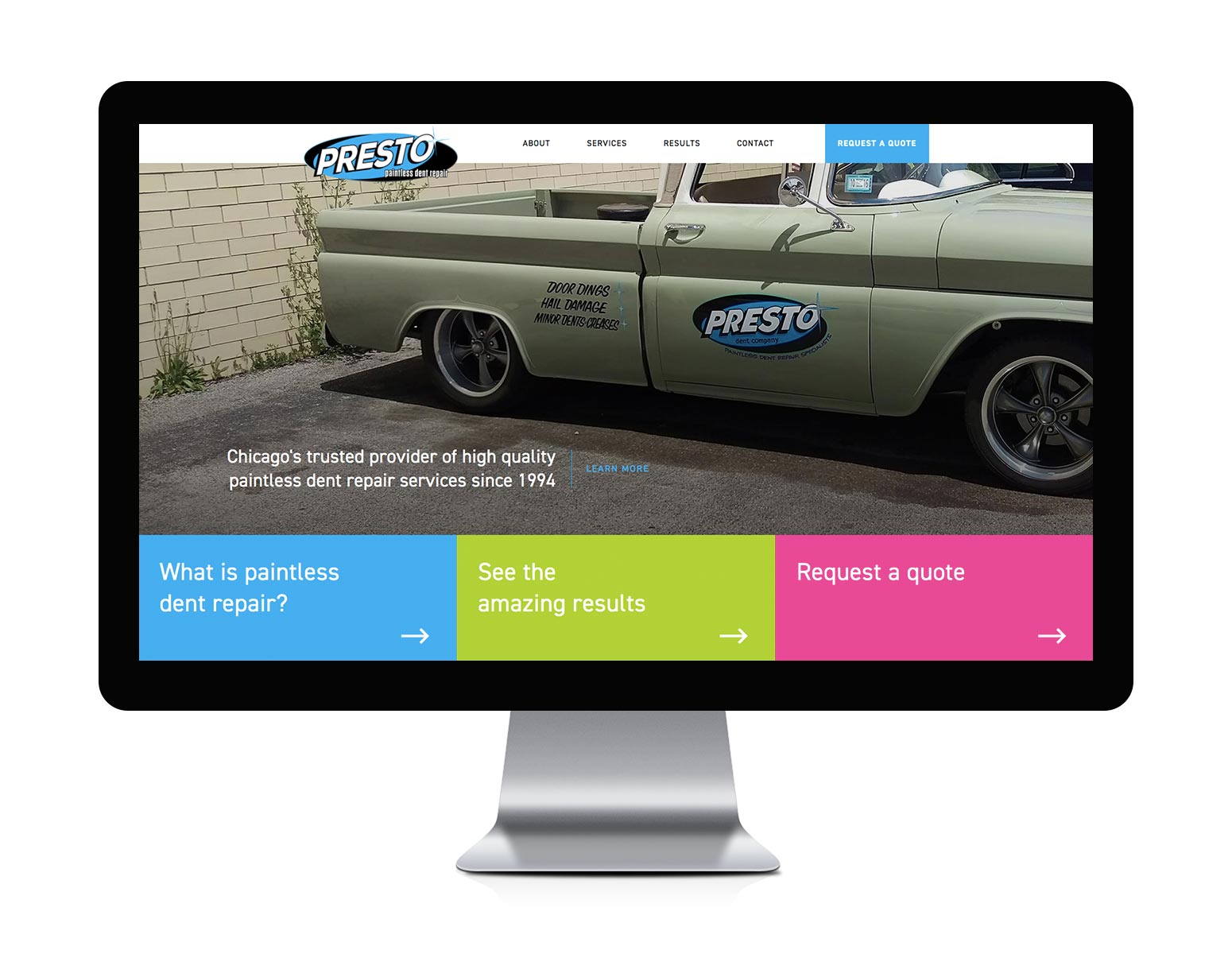 Presto Website Homepage